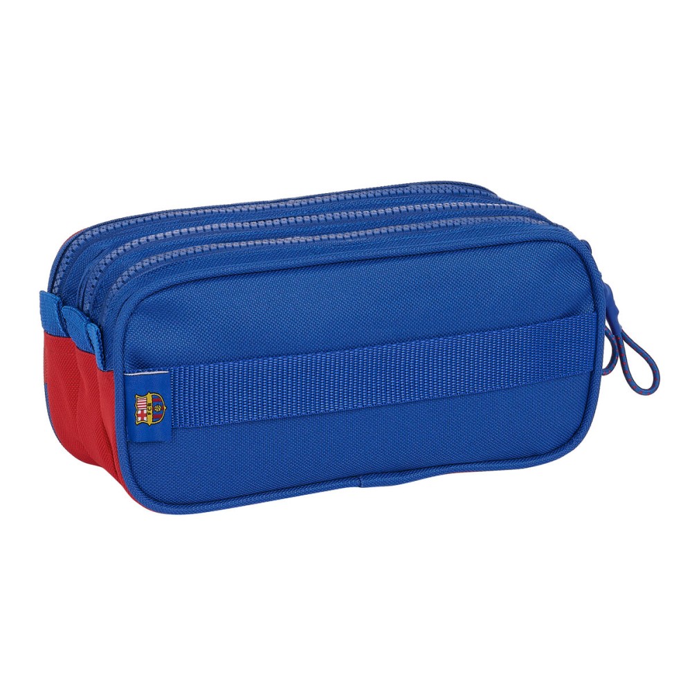 Trousse Fourre-Tout Double F.C. Barcelona Bleu Bordeaux 21,5 x 10 x 8 cm
