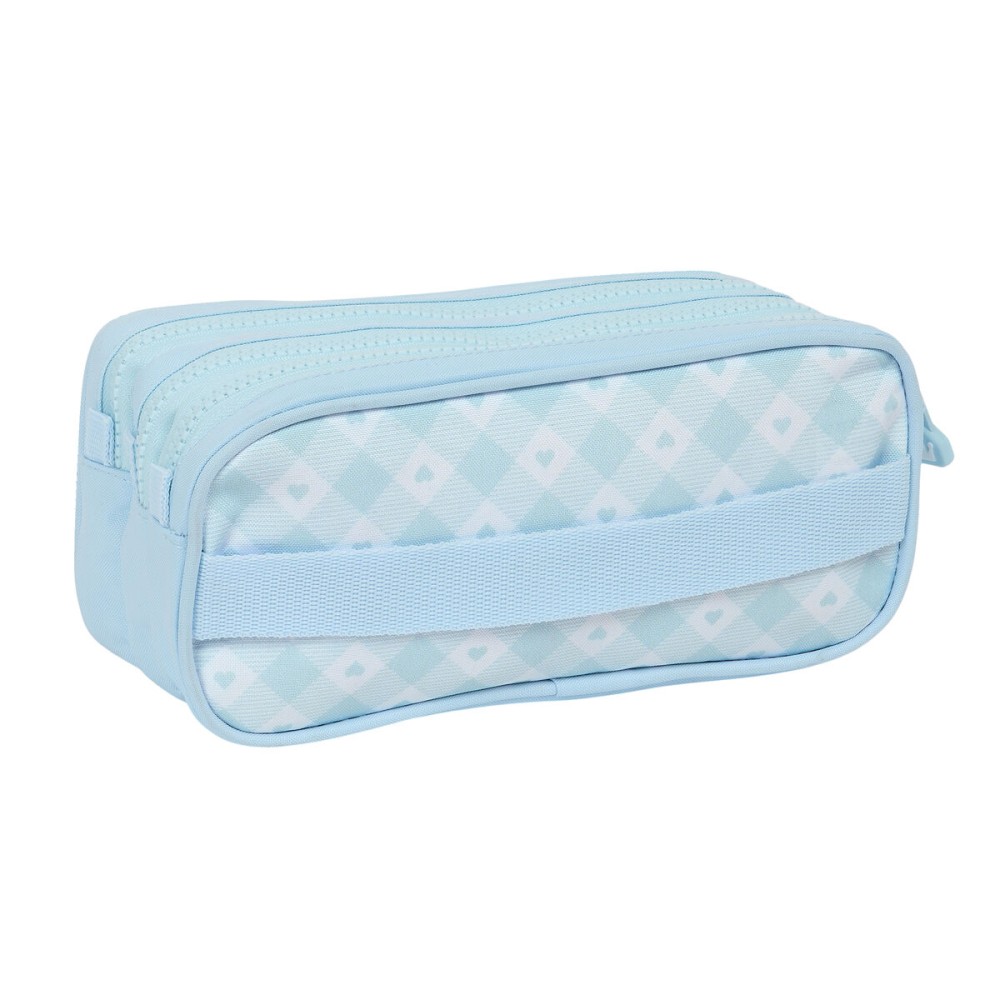 Dreifaches Mehrzweck-Etui Glow Lab Cisnes Hellblau 21,5 x 10 x 8 cm