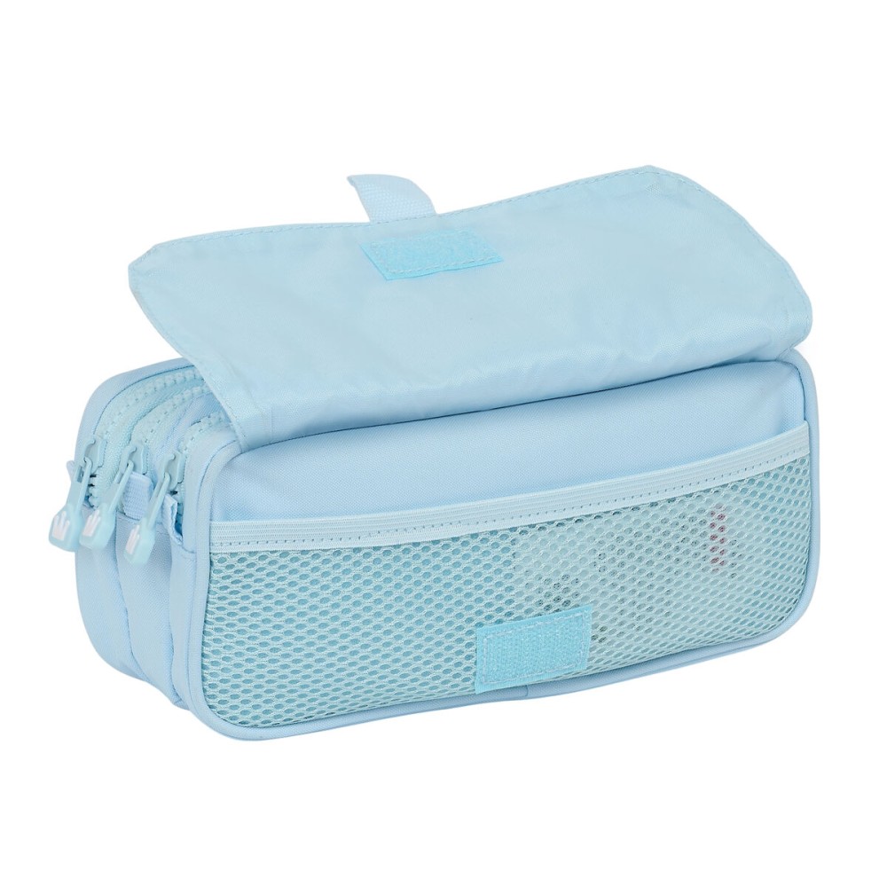 Dreifaches Mehrzweck-Etui Glow Lab Cisnes Hellblau 21,5 x 10 x 8 cm