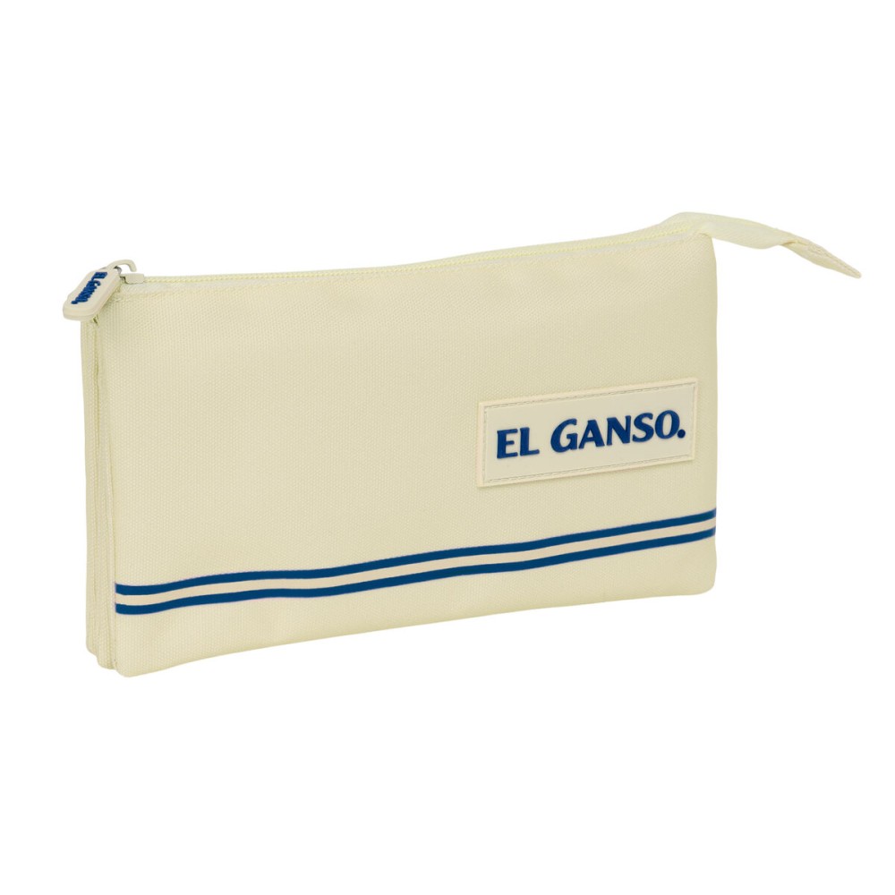 Trousse Fourre-Tout Triple El Ganso Beige 22 x 12 x 3 cm