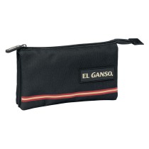 Trousse Fourre-Tout Triple El Ganso Noir 22 x 12 x 3 cm