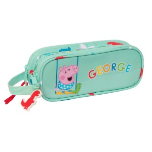 Zweifaches Mehrzweck-Etui Peppa Pig George Minze 21 x 8 x 6 cm