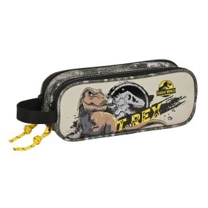 Zweifaches Mehrzweck-Etui Jurassic World Warning Grau 21 x 8 x 6 cm