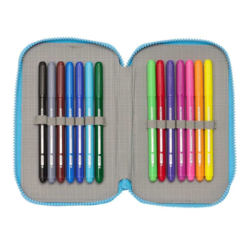 Double Pencil Case Algo de Jaime White 12.5 x 19.5 x 4 cm (28 Pieces)