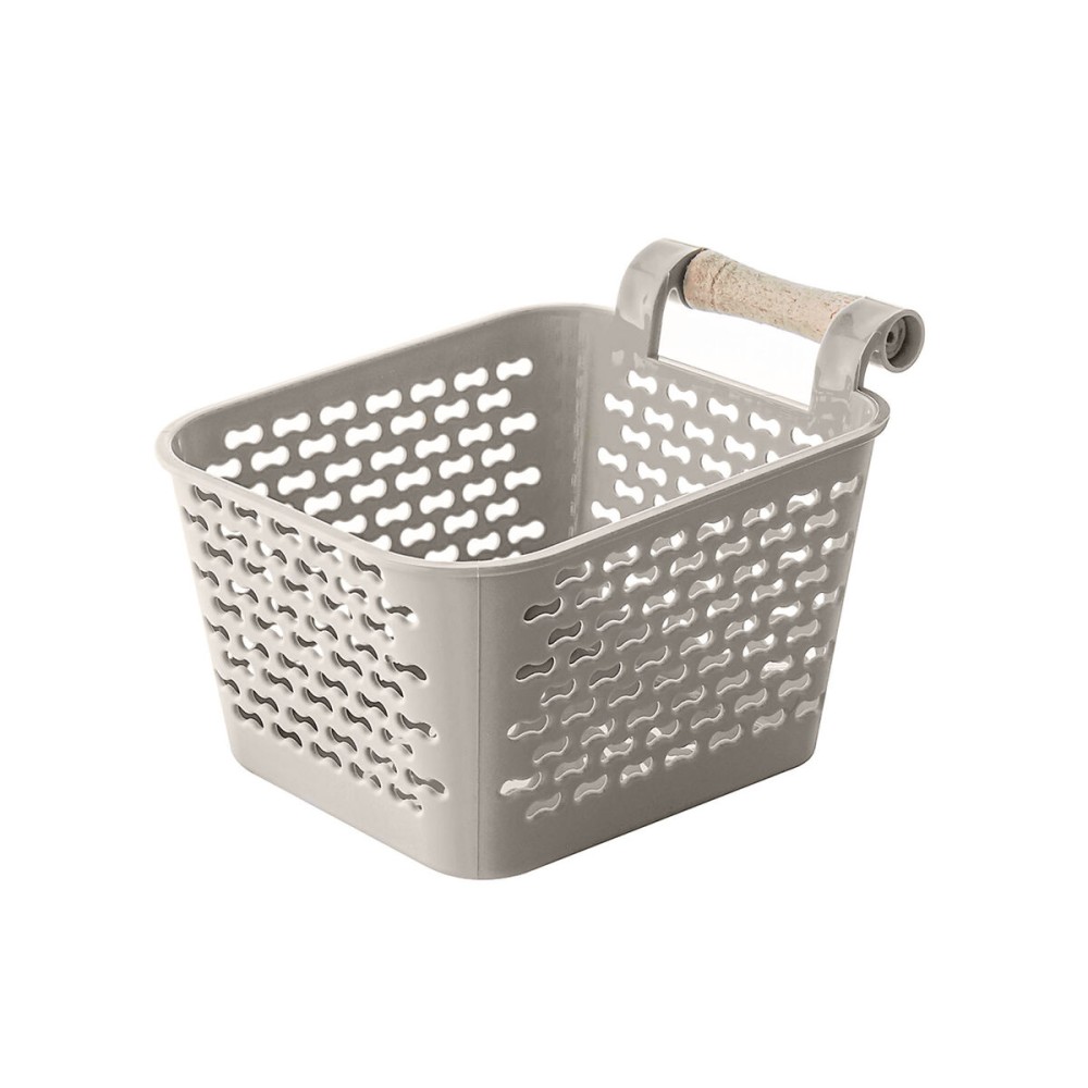 Multi-purpose basket Confortime Plastic With handles Wood 13 x 11 x 8 cm (36 Units)