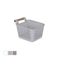 Multi-purpose basket Confortime Plastic With handles Wood 13 x 11 x 8 cm (36 Units)