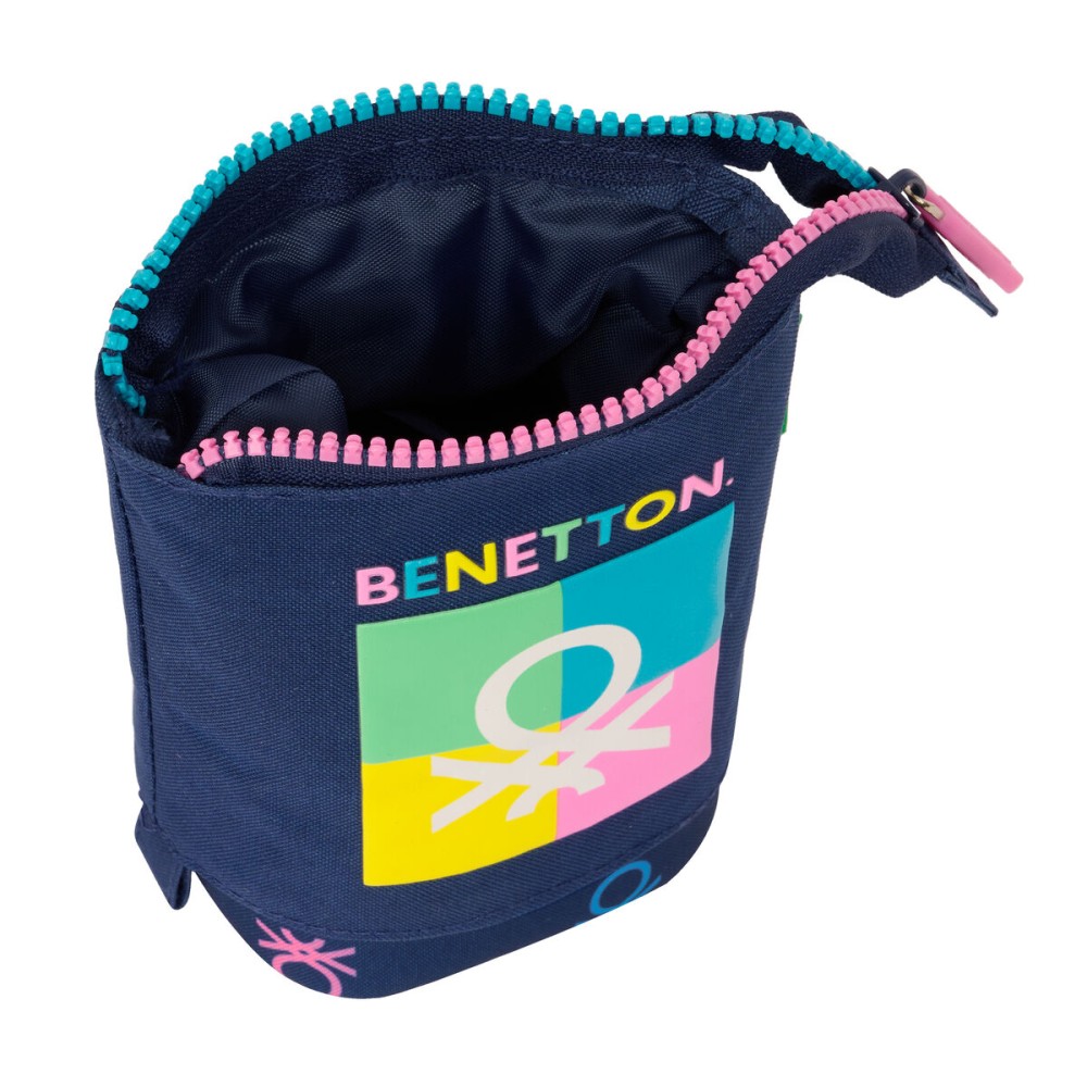 Pencil Holder Case Benetton Cool Navy Blue 8 x 19 x 6 cm