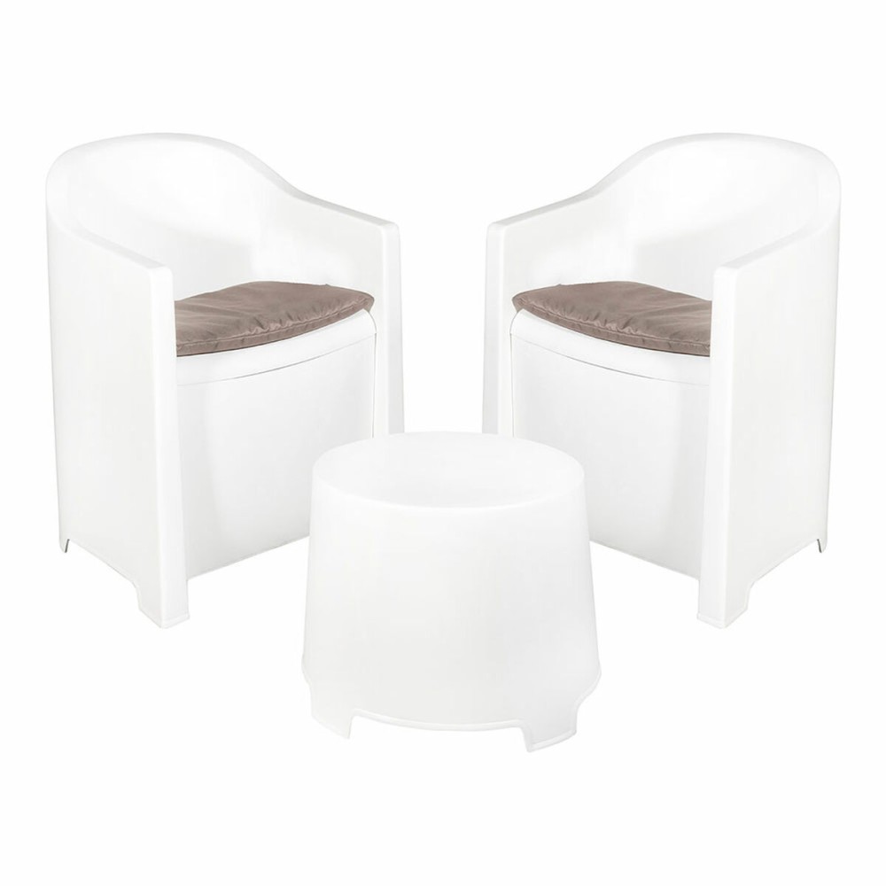 Table Set with 2 Armchairs IPAE Progarden Luna sluc06bg White Garden (3 Pieces)