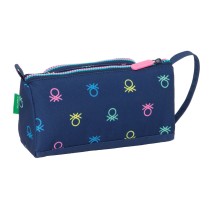 Federmäppchen mit Zubehör Benetton Cool Marineblau 20 x 11 x 8.5 cm (32 Stücke)