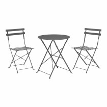 Ensemble Table + 2 Chaises IPAE Progarden Bistró Pliable Anthracite (3 Pièces)