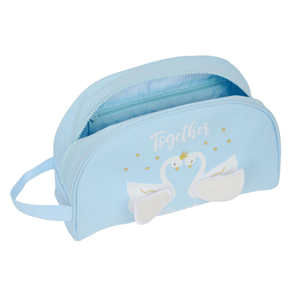 School Toilet Bag Glow Lab Cisnes Light Blue 28 x 18 x 10 cm