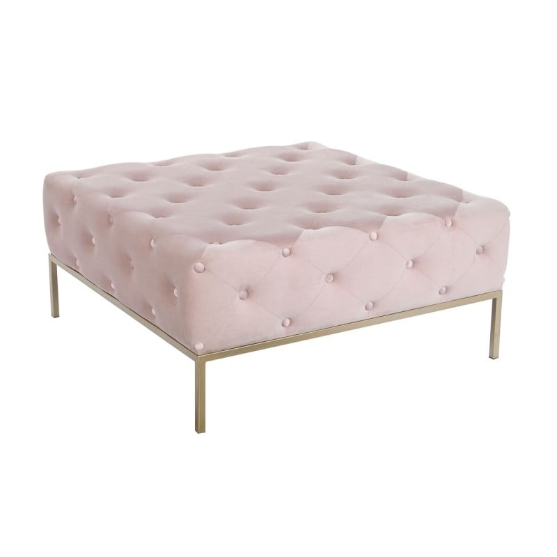 Hocker DKD Home Decor Rosa Gold Metall 100 x 100 x 45 cm