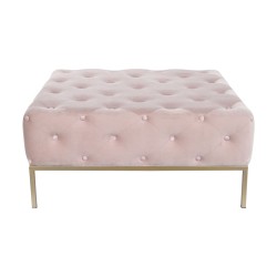 Bench DKD Home Decor Pink Golden Metal 100 x 100 x 45 cm