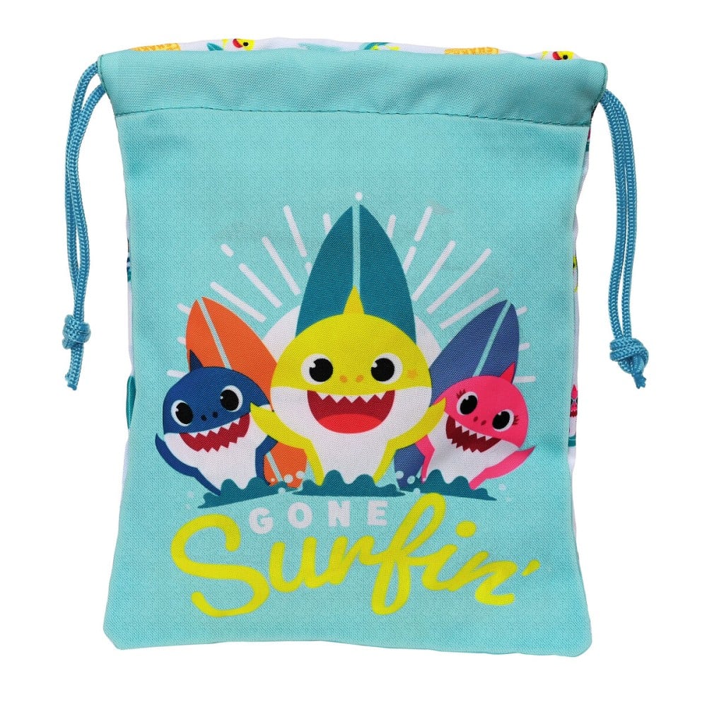 Sac à goûter Baby Shark Surfing 20 x 25 x 1 cm Sac Bleu Blanc