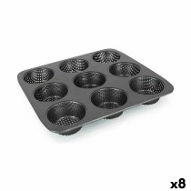Tartlets tin Quttin 32 x 30 x 3,2 cm Drilled 8 Units