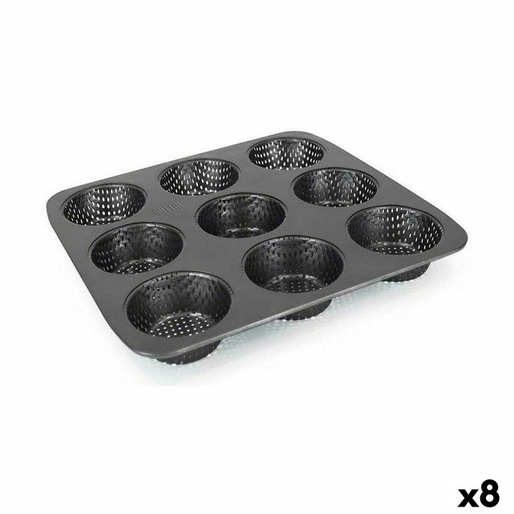 Tartlets tin Quttin 32 x 30 x 3,2 cm Drilled 8 Units