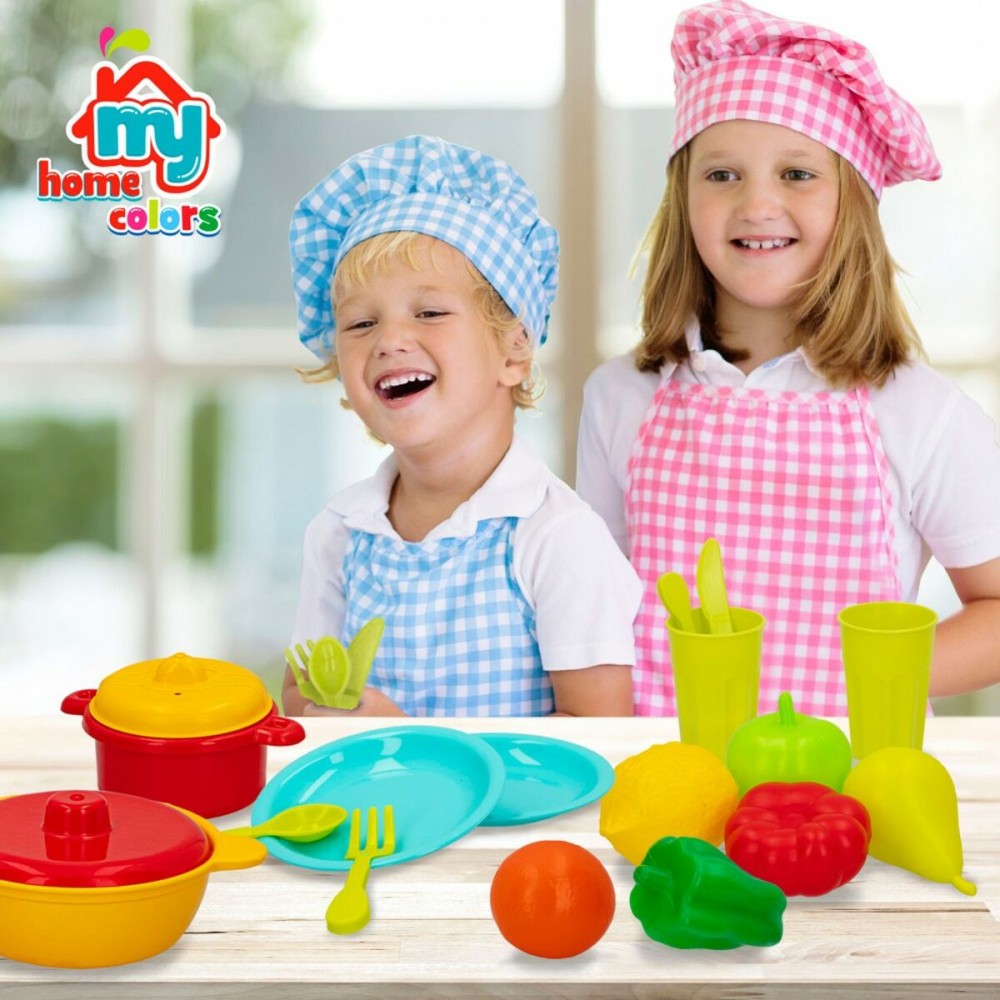 Set de jouets alimentaires Colorbaby Linge et ustensiles de cuisine 20 Pièces (12 Unités)