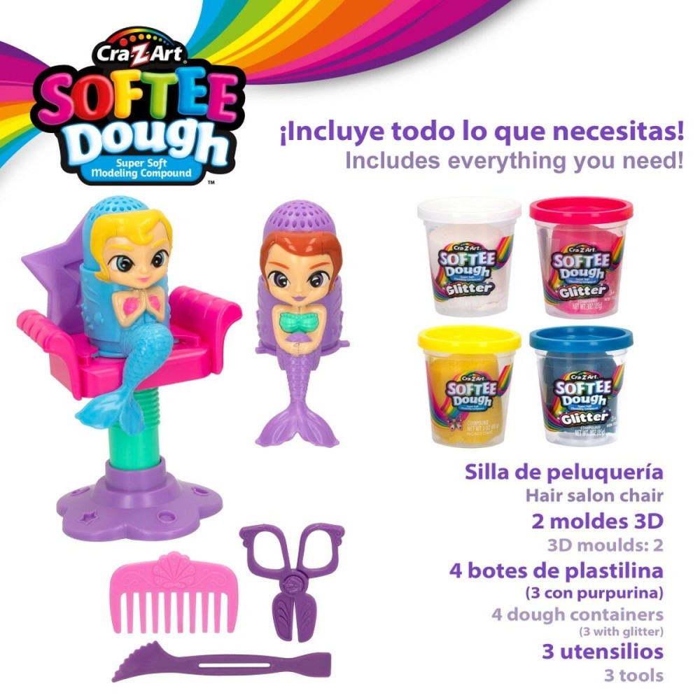 Pâte à modeler en argile Cra-Z-Art Softee Dough Poil sirenas (4 Unités)