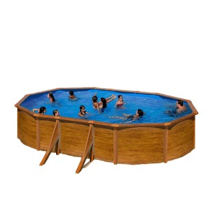 Piscine Démontable Gre Pacific KIT500W Ovale Bois 500 x 300 x 120 cm