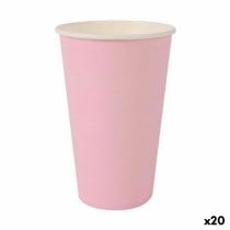 Set of glasses Algon Disposable Cardboard Pink 10 Pieces 330 ml (20 Units)