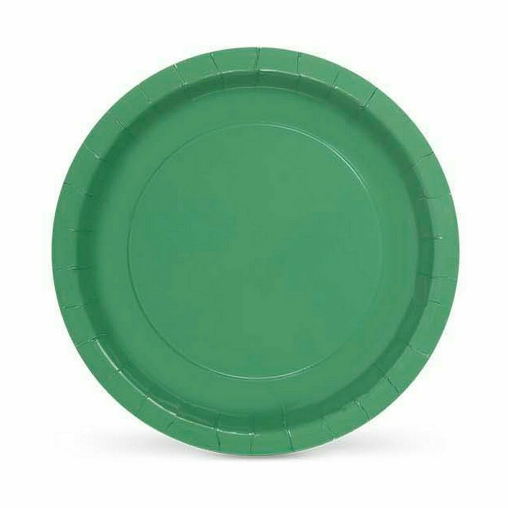 Plate set Algon Disposable Cardboard Green 10 Pieces 20 x 20 x 1,5 cm (36 Units)