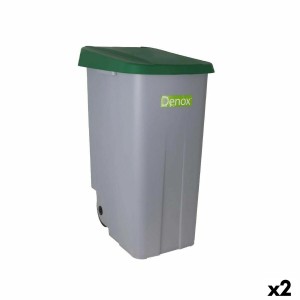 Poubelle à Roulettes Denox 110 L Vert 58 x 41 x 89 cm (2 Unités)