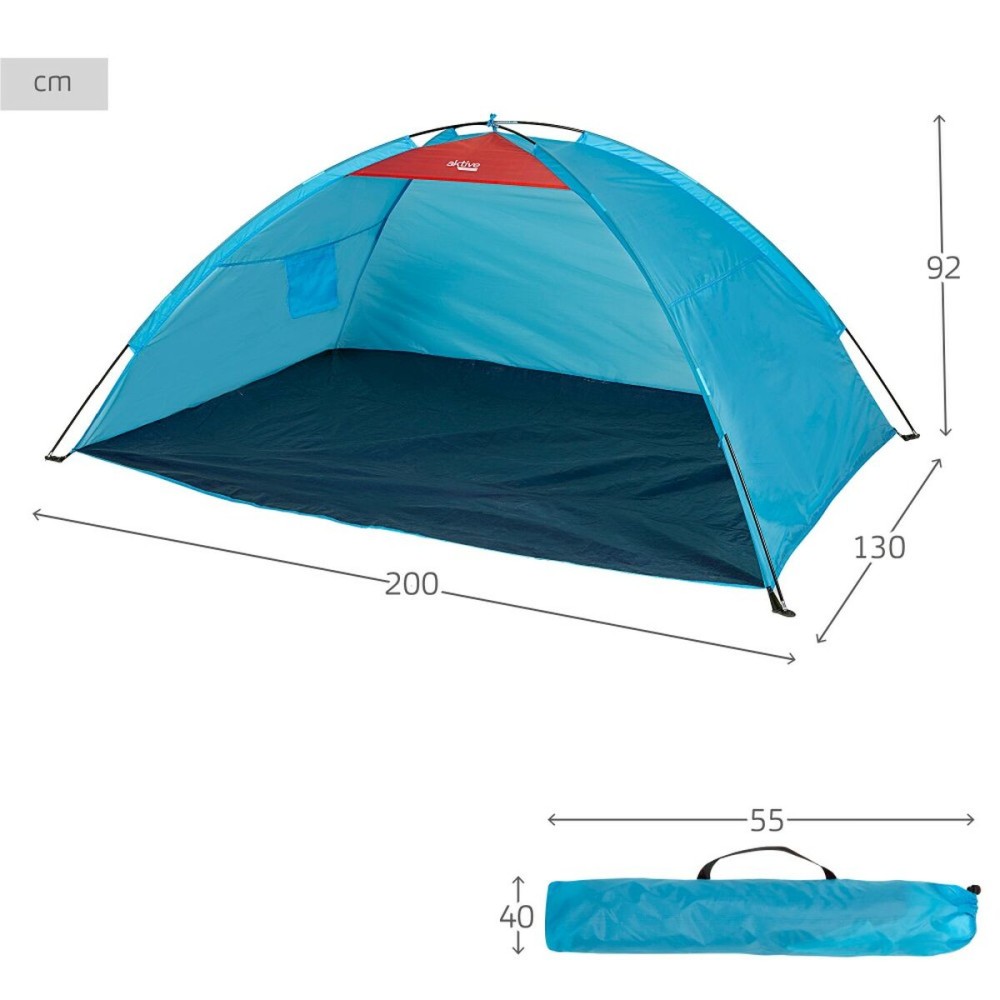 Beach Windscreen Aktive Blue Polyester Oxford 210D 200 x 92 x 130 cm 200 x 130 x 92 cm