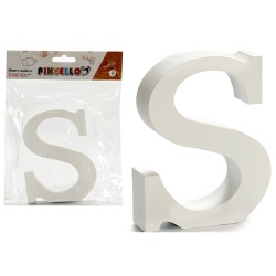 Lettre Pincello S Blanc Bois 2 x 16 x 14,5 cm (24 Unités)