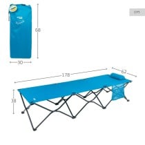 Lit pliant Aktive Bleu Camping 178 x 62 x 38 cm 178 x 38 x 62 cm (2 Unités)