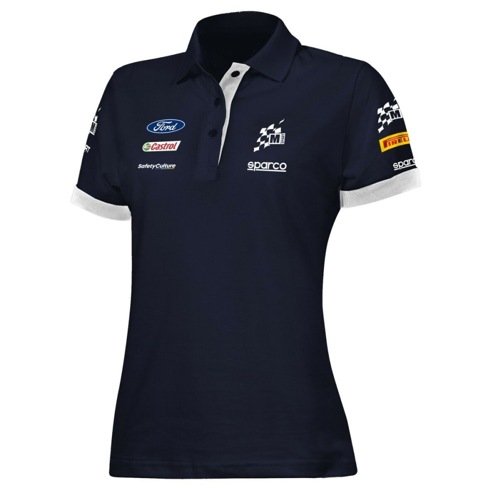 Polo à manches courtes Sparco S013007MSBM2M Blue marine Femme M