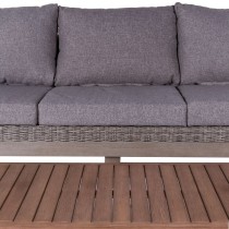 Gartenbank Patsy Grau Aluminium Rattan Akazienholz 220 x 89 x 64,50 cm