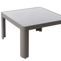 Table d'appoint Stella Gris Aluminium Verre trempé 70 x 70 x 40 cm