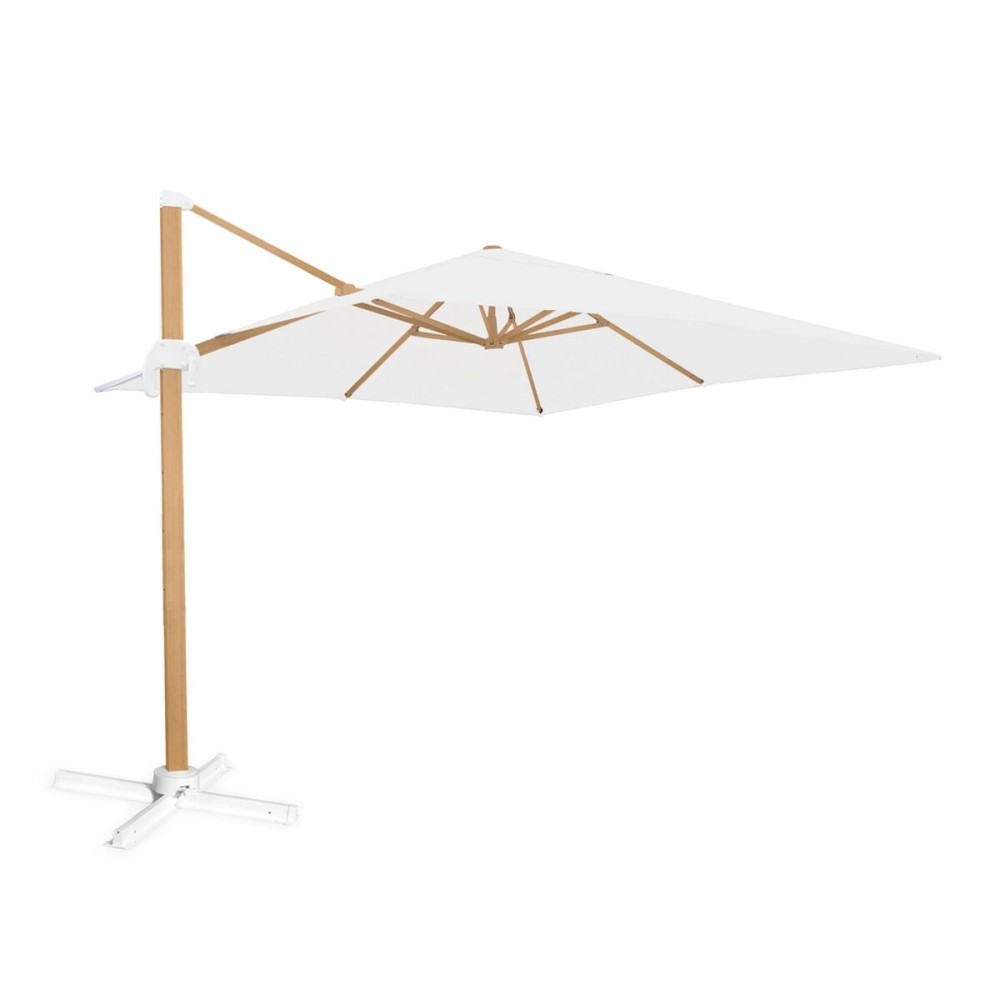 Sunshade Tiber White Aluminium Teak 300 x 300 x 250 cm