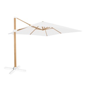 Sunshade Tiber White Aluminium Teak 300 x 300 x 250 cm