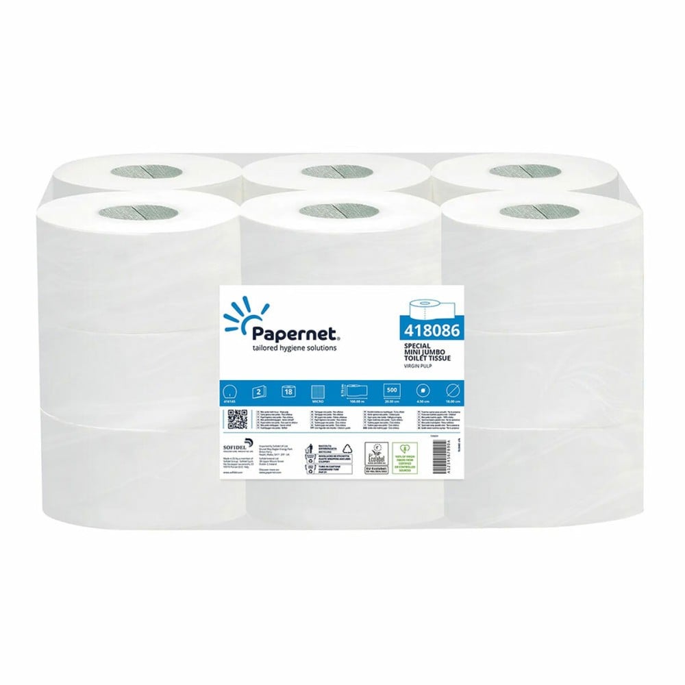 Toilettenpapierrollen Papernet Mini Jumbo 418086 (18 Stück) Doppelte Schicht