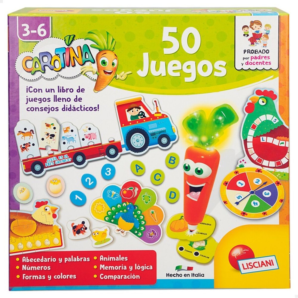 Educational Game Lisciani Carotina Baby 50 Juegos Electric 4,5 x 14,5 x 3,5 cm (6 Units)