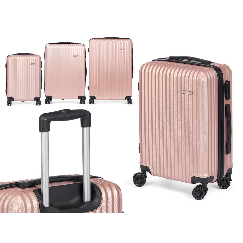 Set of suitcases Pink Stripes 3 Pieces