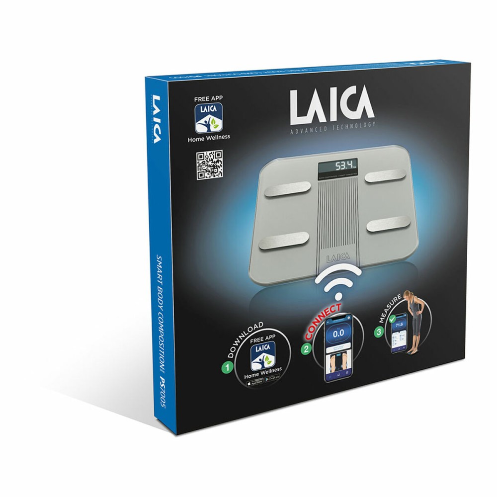 Bluetooth LAICA White Tempered Glass 180 kg