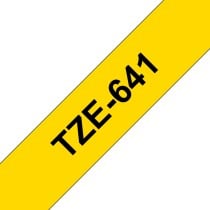 Ruban Laminé pour Etiqueteuses Brother TZE-641 Jaune Noir Noir/Jaune 18mm