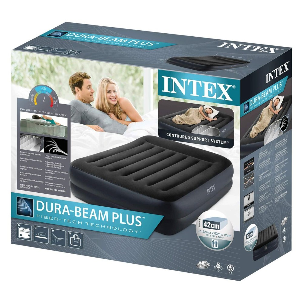 Aufblasbares Bett Intex Dura-Beam Basic Queen Innen/Außenbereich (152 x 203 x 42 cm)