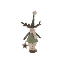 Christmas bauble Home ESPRIT Green Beige Reindeer 29 x 16 x 60 cm (2 Units)