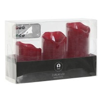 LED Candle Home ESPRIT Red 26,5 x 8 x 17 cm (3 Pieces)