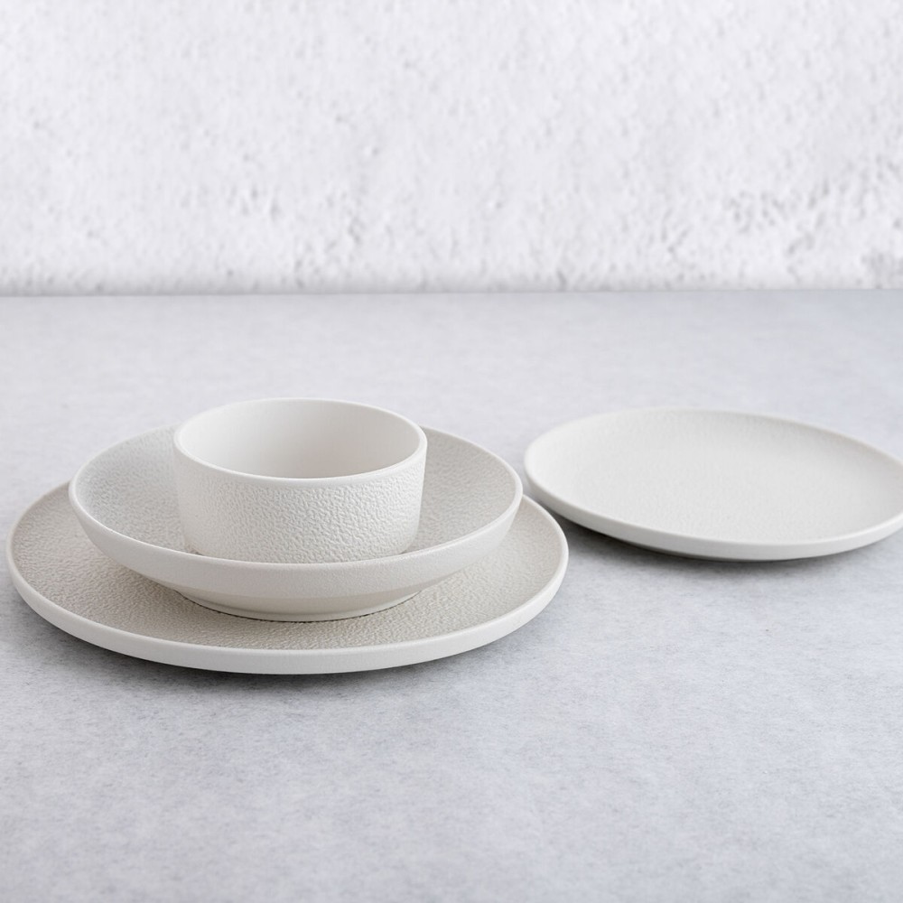 Assiette creuse Bidasoa Fosil Blanc Céramique 21 x 21 x 4,7 cm (6 Unités)