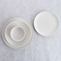 Assiette creuse Bidasoa Fosil Blanc Céramique 21 x 21 x 4,7 cm (6 Unités)