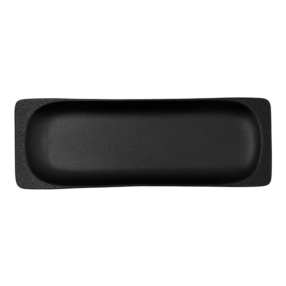 Plateau apéritif Bidasoa Fosil Noir Céramique Alumine 36 x 12,7 x 2,9 cm (9 Unités)