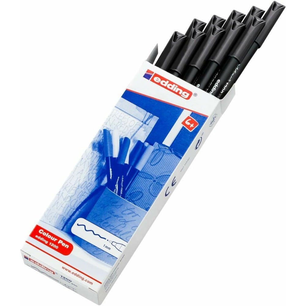 Felt-tip pens Edding 1200 Black (10 Units)