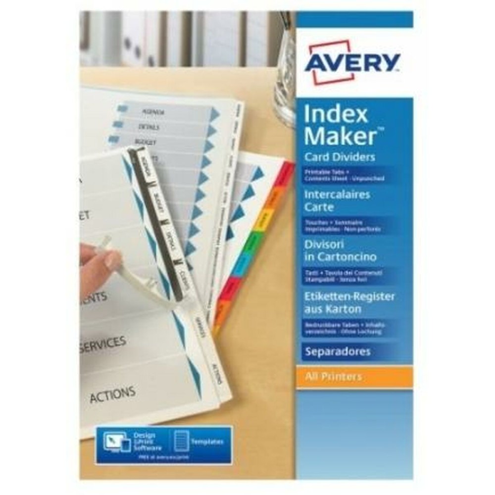 Seperators Avery Transparent 12 Sheets A4