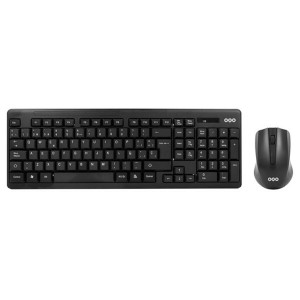 clavier et souris OQO TR002-W Noir Multicouleur Espagnol Qwerty