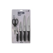 Ensemble de Cuisine Quttin Nero Noir 5 Pièces (4 Unités)