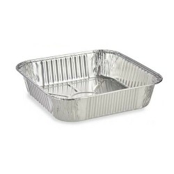 Set of Kitchen Dishes Kinvara 23241 Aluminium Squared 20,5 x 6,5 x 20,5 cm Disposable (12 Units)